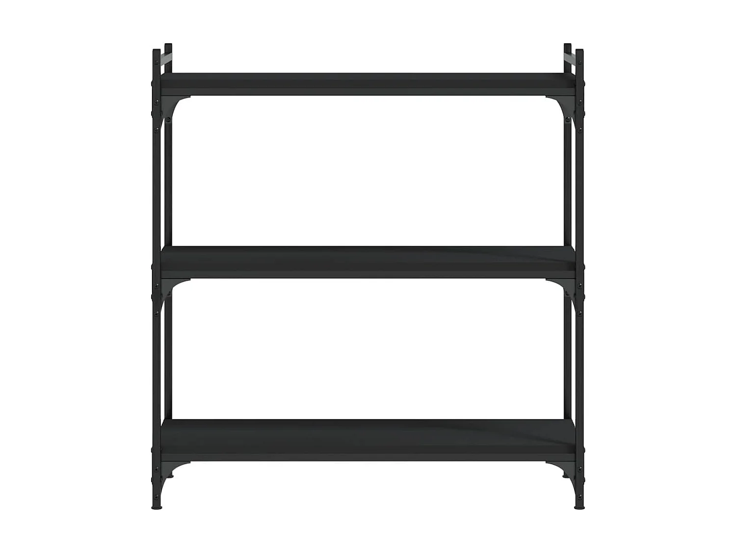 Bibliothèque à 3 niveaux noir 80x30x86 bois d'ingénierie