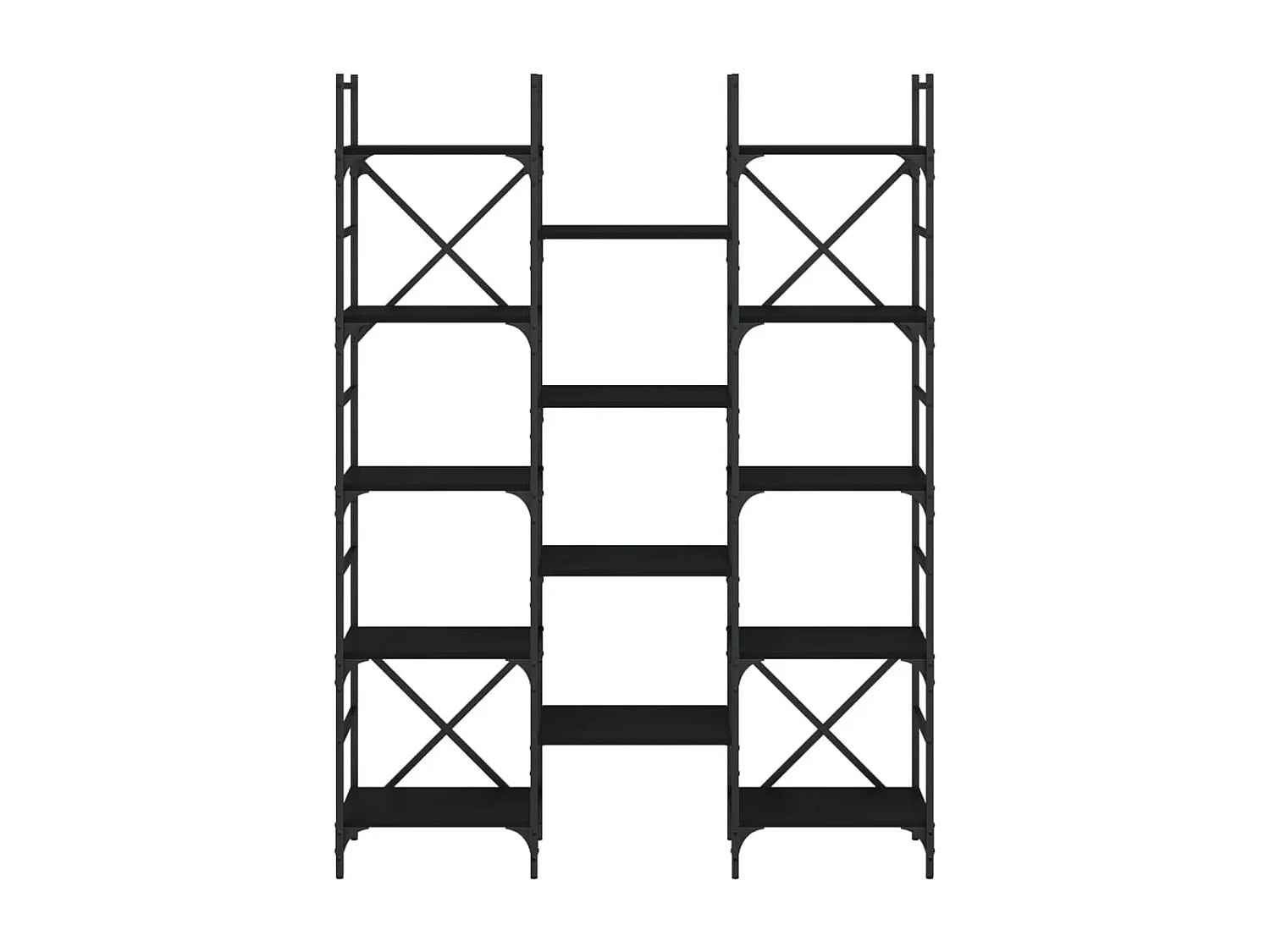 Bibliothèque noir 127,5x28,5x172,5 bois d'ingénierie