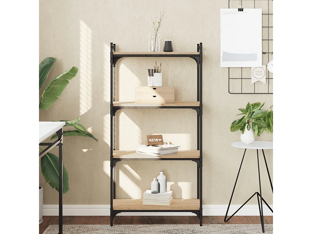 Bibliothèque à 4 niveaux chêne sonoma 60x30x120