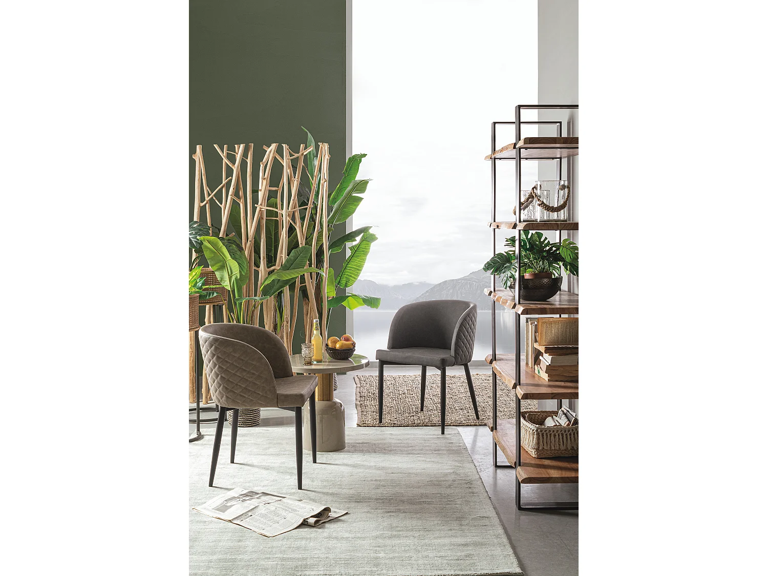 Amaly 5-laags acaciahouten boekenkast 110 cm