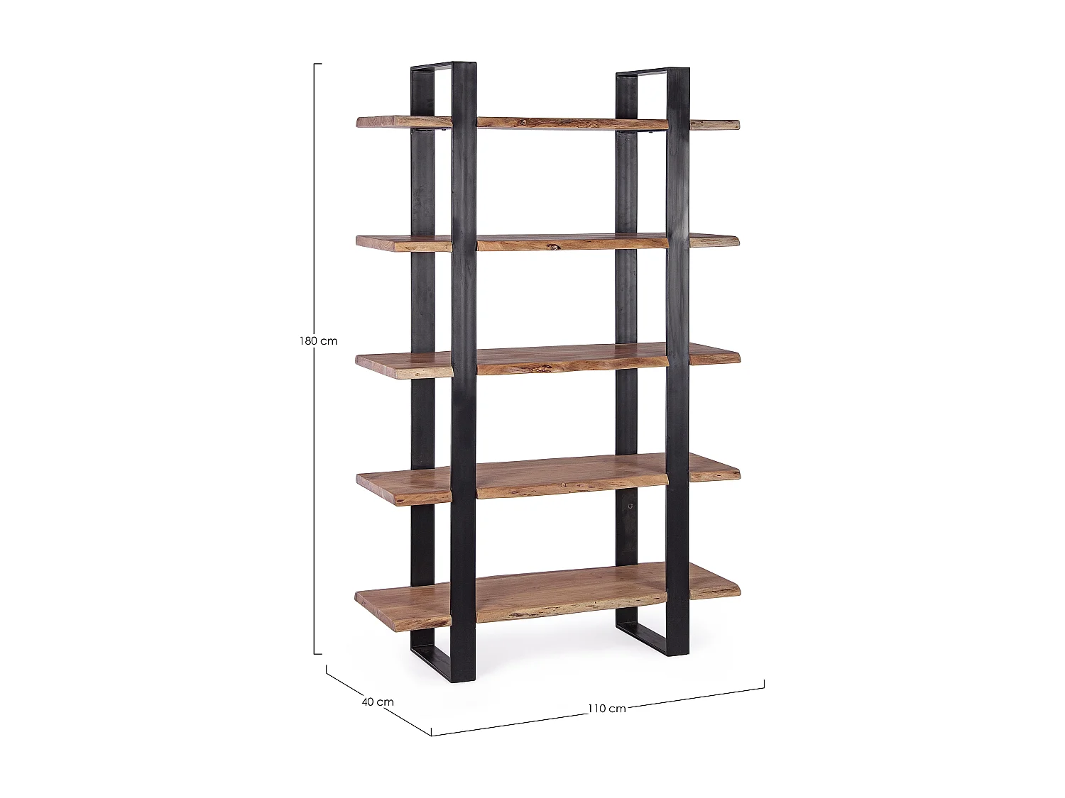 Bibliothèque 5 niveaux en bois acacia Amaly 110cm