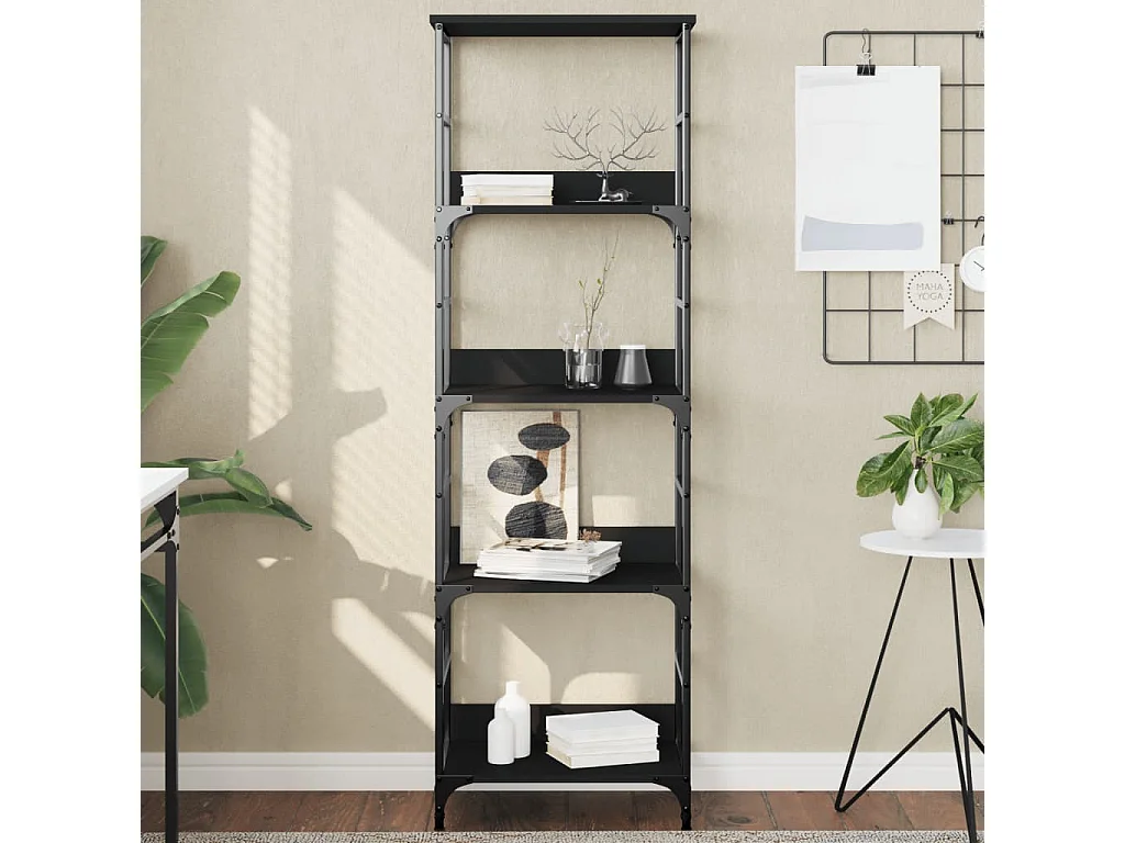 Bibliothèque noir 50x33x153 bois d'ingénierie