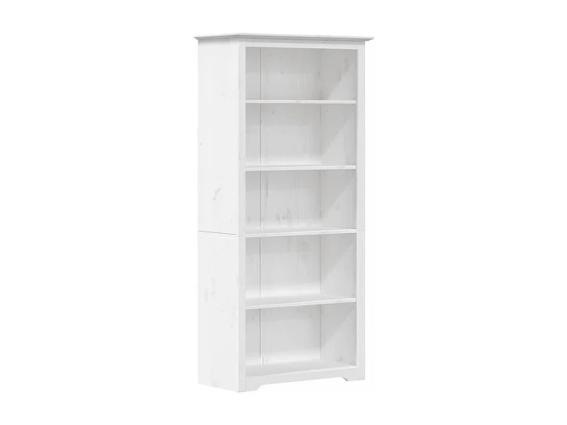 Bibliothèque BODO blanc 80x38x180 bois pin massif 5 niveaux