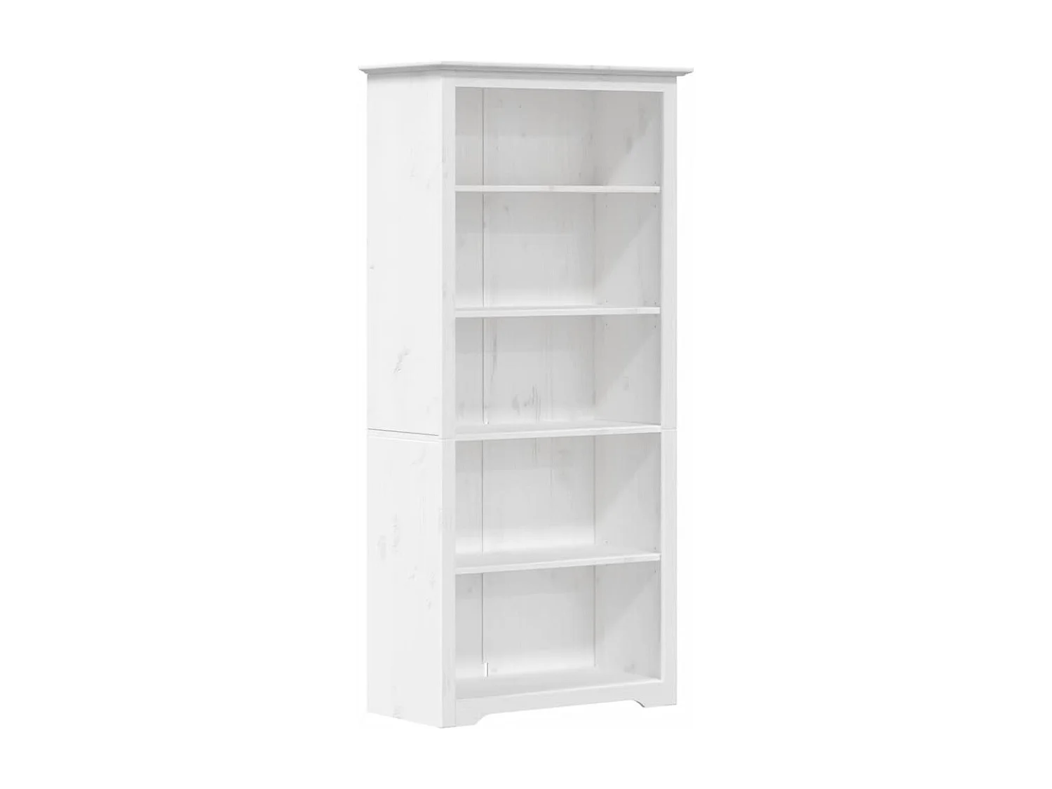 Bibliothèque BODO blanc 80x38x180 bois pin massif 5 niveaux