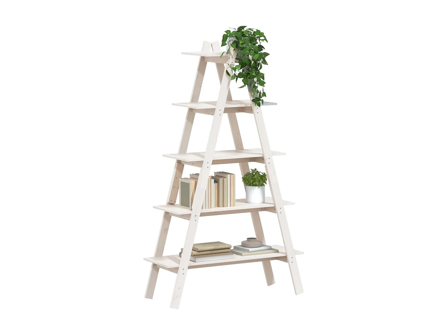 Étagère 5 niveaux en forme de A 110x40x180,5 bois pin massif
