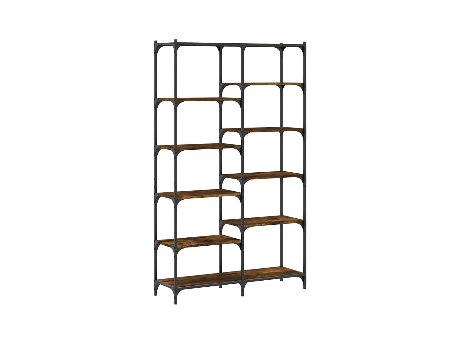 Bibliothèque chêne fumé 100x32x170 bois d'ingénierie et fer