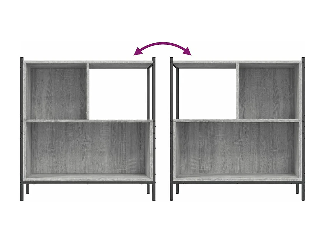 Bibliothèque sonoma gris 72x28x77,5 bois d'ingénierie