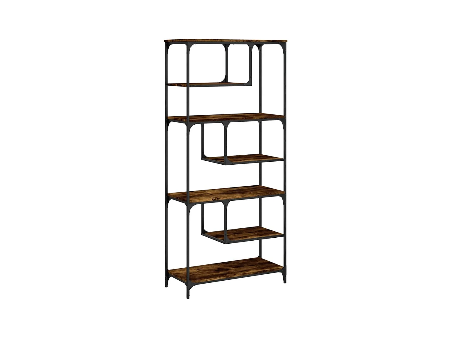 Bibliothèque chêne fumé 81x36x176 bois d'ingénierie