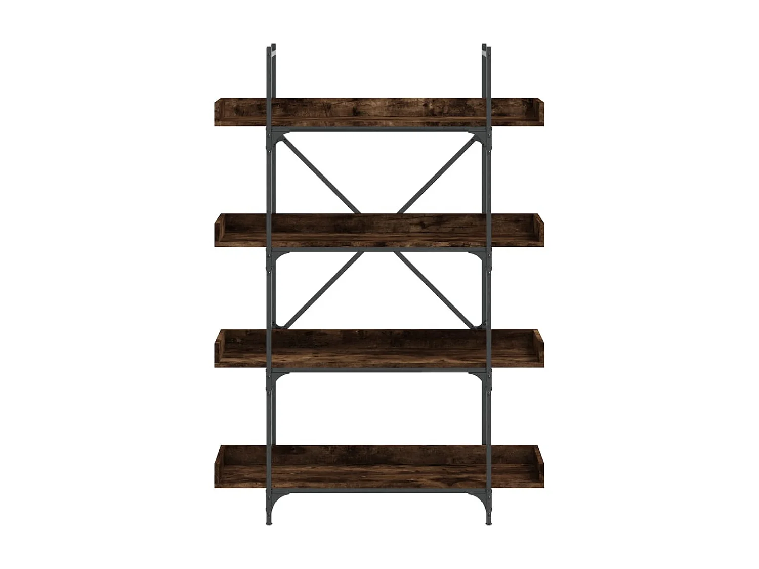 Bibliothèque à 4 niveaux chêne fumé 100x33x145,5