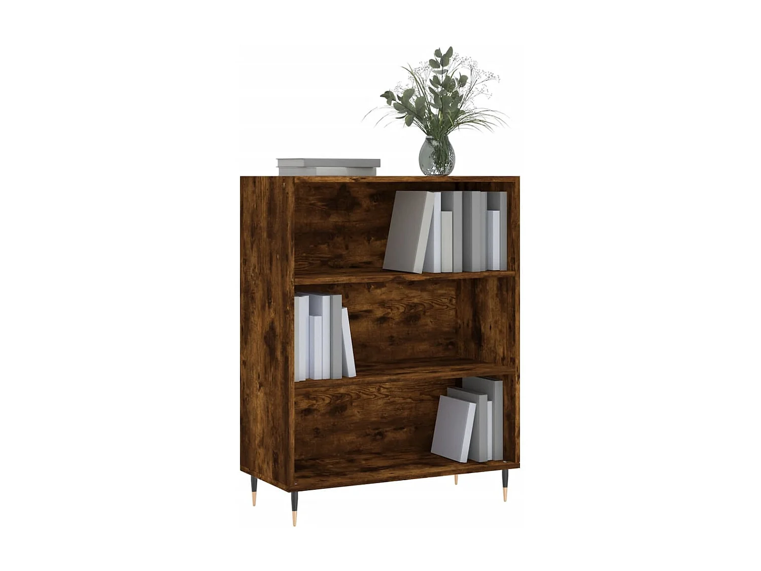 vidaXL Estantería madera de ingeniería roble ahumado 69,5x32,5x90 cm Marrón