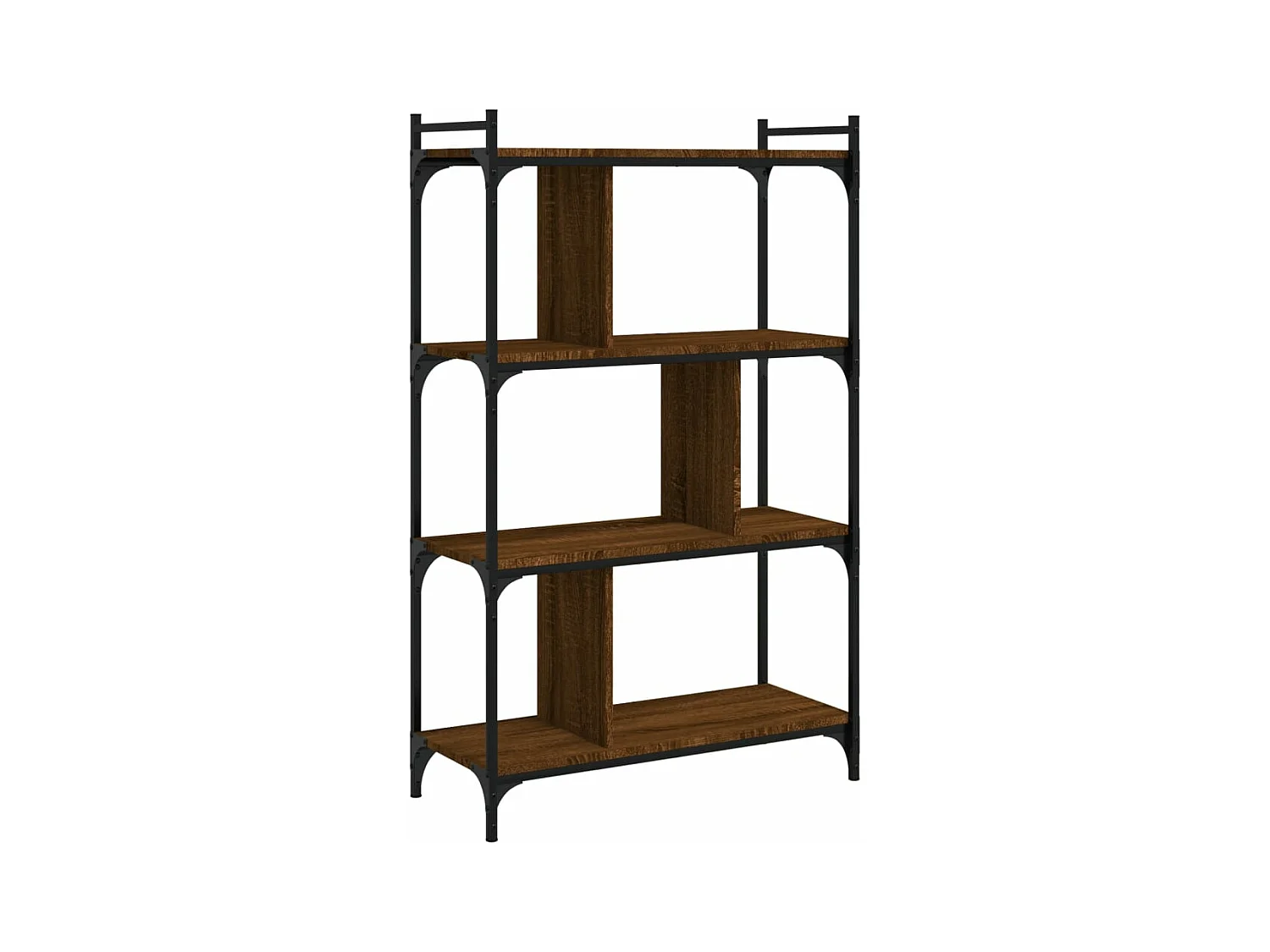 Bibliothèque 4 niveaux chêne brun 76x32x123 bois d'ingénierie