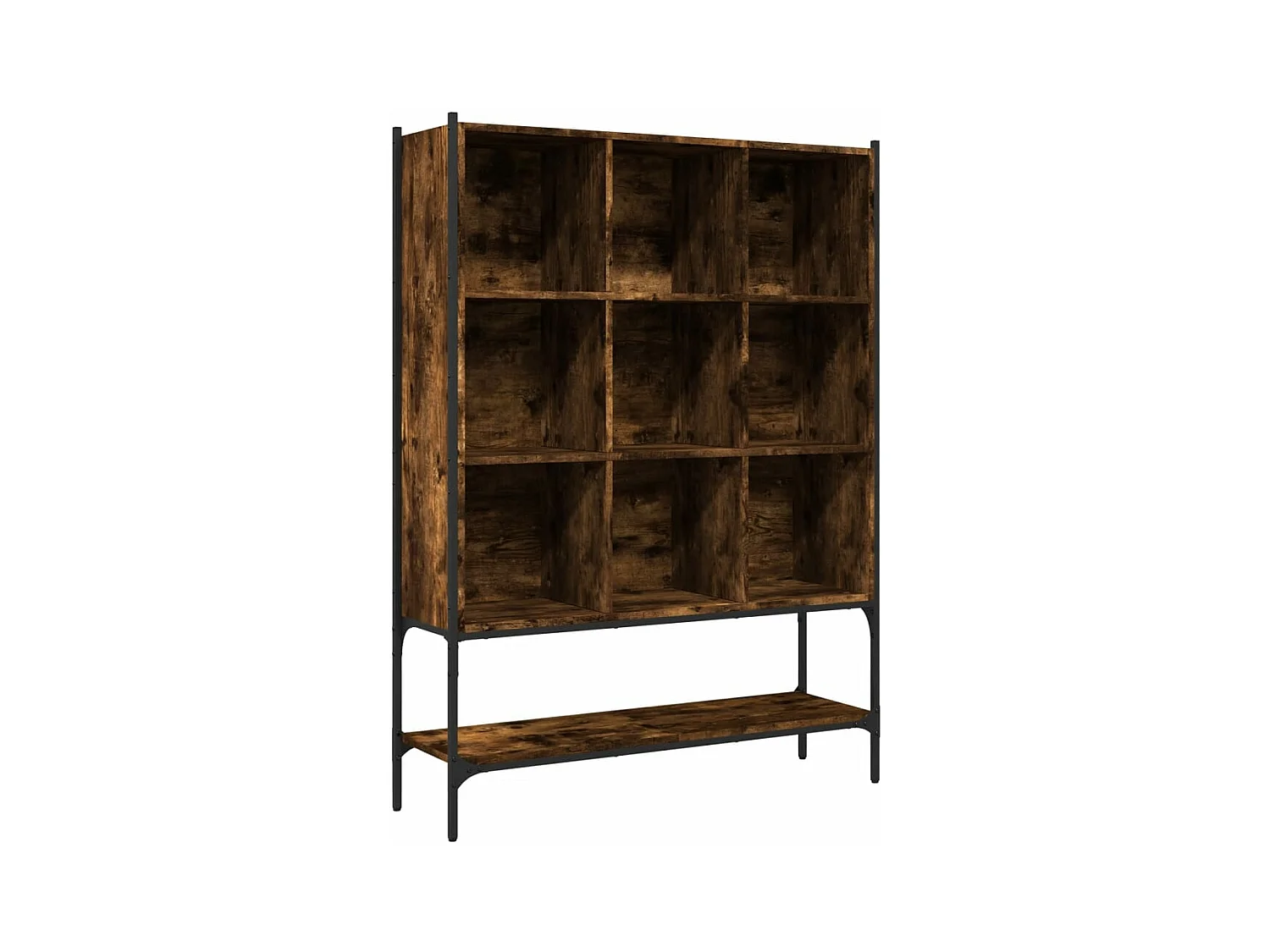 Bibliothèque chêne fumé 102x30x141,5 bois d'ingénierie