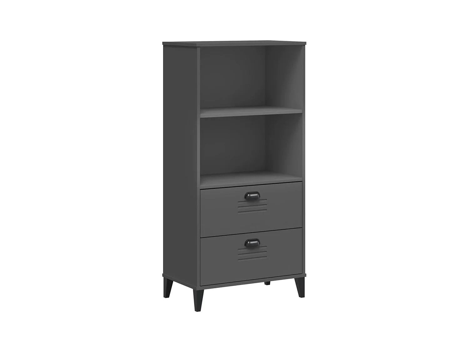 Bibliothèque VIKEN gris anthracite 60x35x123 bois massif pin