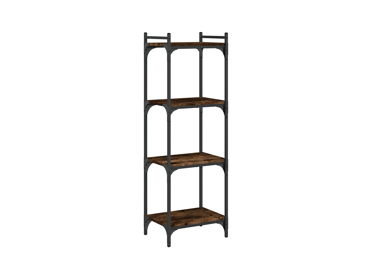 Bibliothèque 4 niveaux chêne fumé 40x30x120 bois d'ingénierie