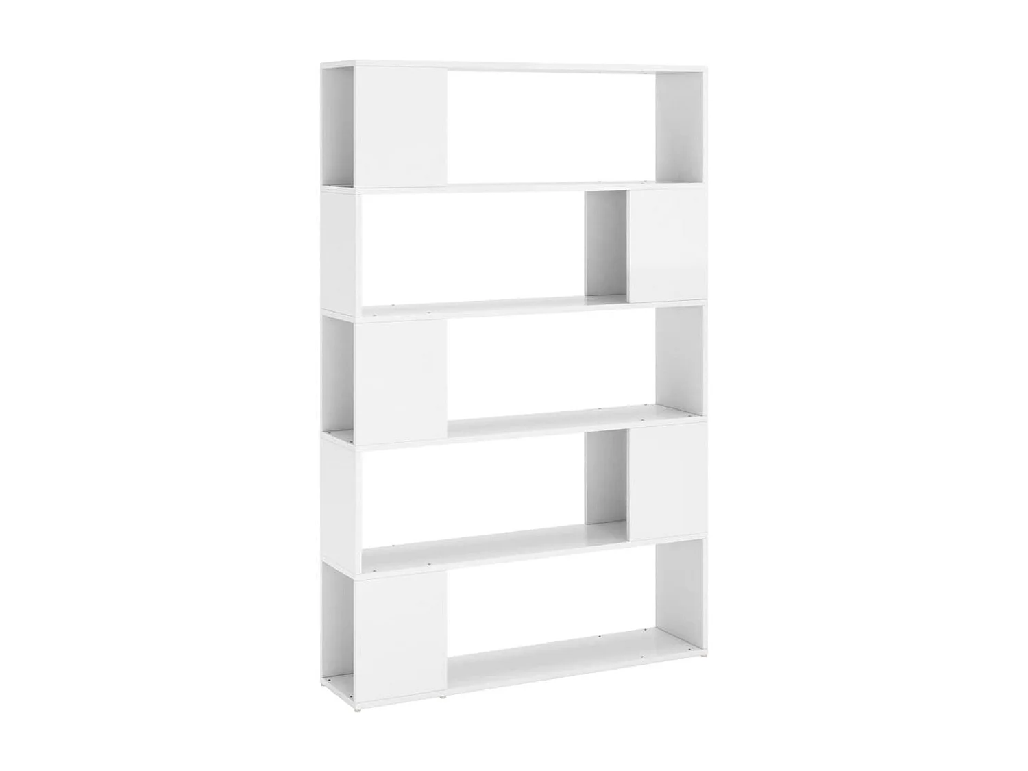 Bibliothèque séparateur de pièce blanc brillant bois ingénierie