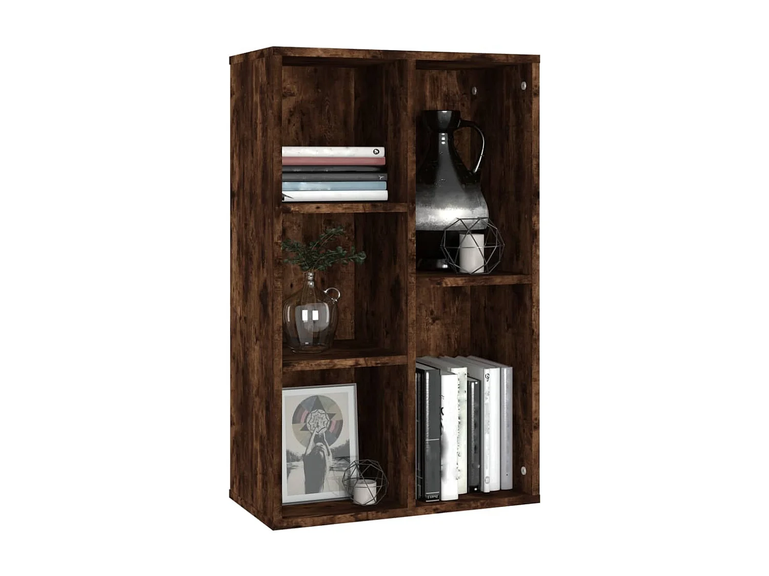 Bibliothèque-Buffet chêne fumé 50x25x80 bois d'ingénierie