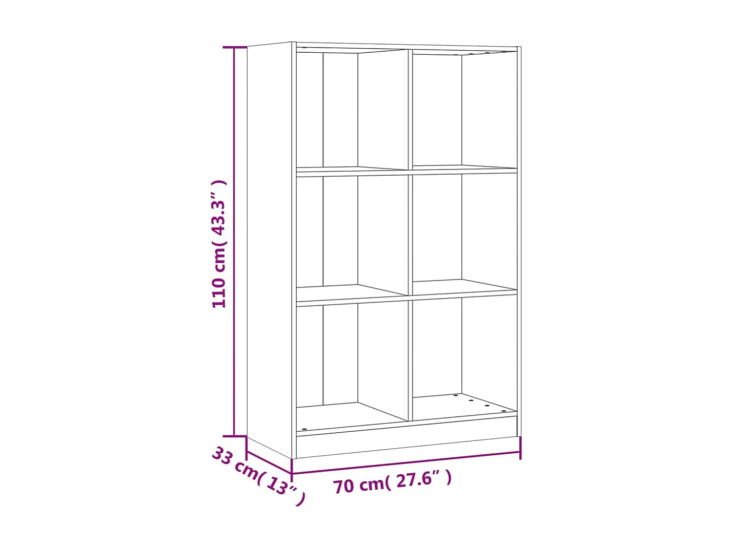 Bibliothèque 70x33x110 bois massif de pin