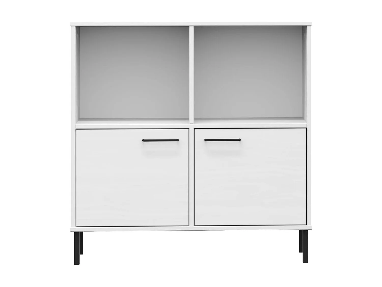 Bibliothèque avec pieds en métal Blanc 90x35x90,5 Bois OSLO