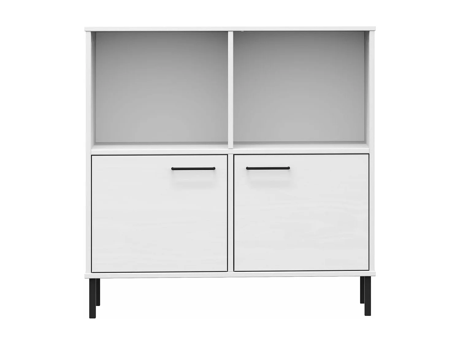 Bibliothèque avec pieds en métal Blanc 90x35x90,5 Bois OSLO