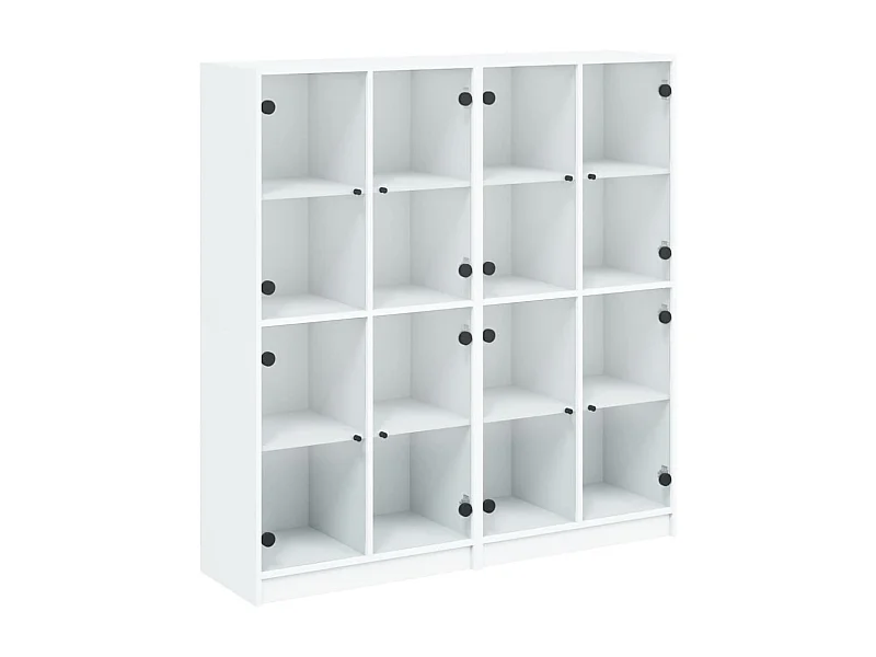 Bibliothèque avec portes blanc 136x37x142 bois d'ingénierie