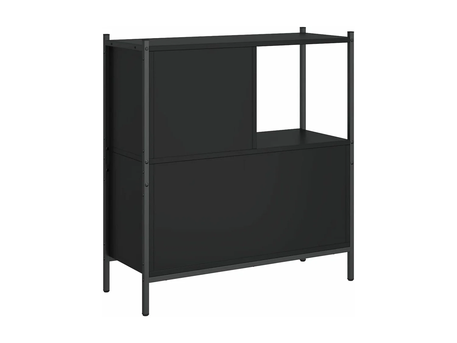 Bibliothèque noir 72x28x77,5 bois d'ingénierie