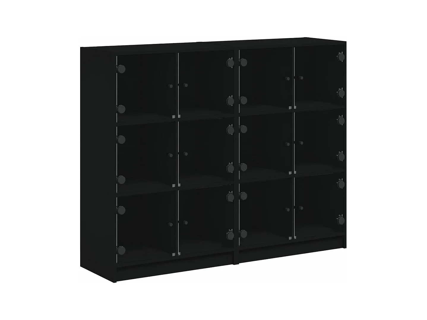 Bibliothèque avec portes noir 136x37x109 bois d'ingénierie