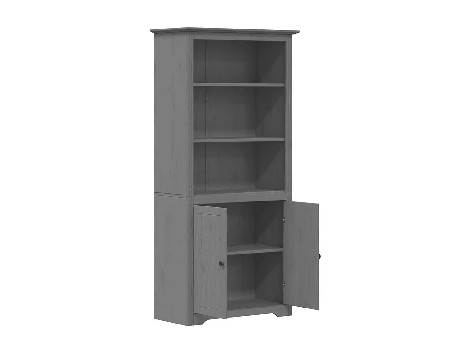 Bibliothèque BODO gris 80 x 40x172 bois de pin massif