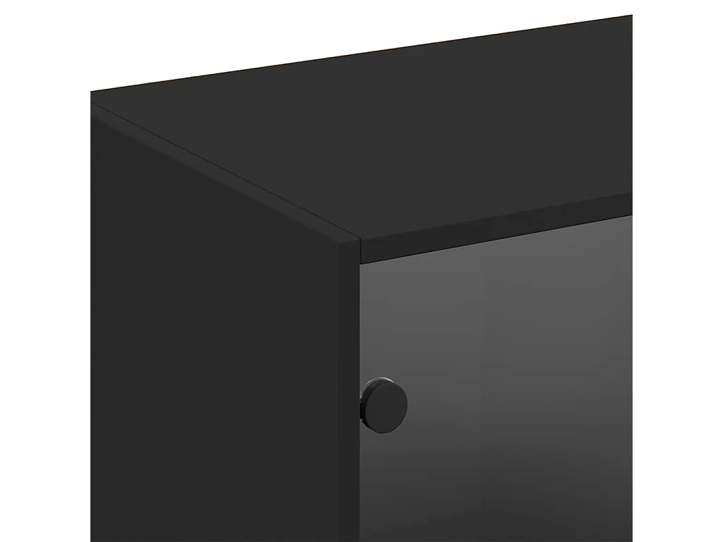 Bibliothèque avec portes noir 204x37x75 bois d'ingénierie