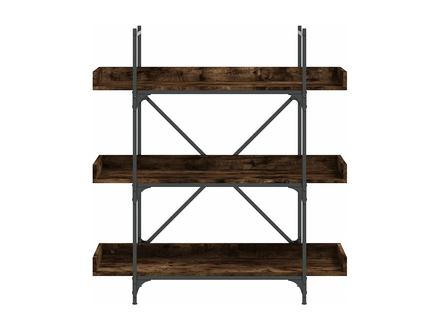 Bibliothèque à 3 niveaux chêne fumé 100x33x108,5