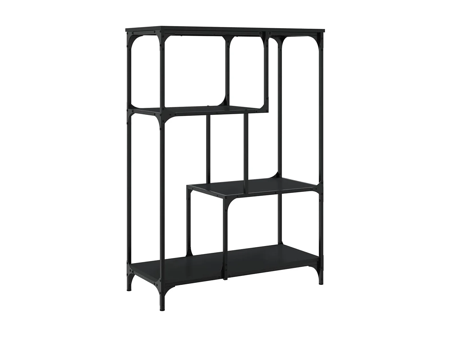 vidaXL Estantería madera de ingeniería y acero negro 81x36x115 cm