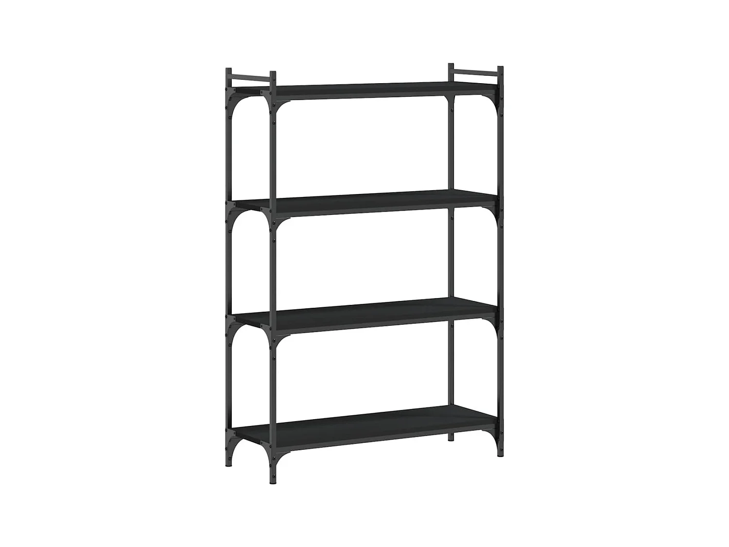 Bibliothèque à 4 niveaux noir 80x30x120 bois d'ingénierie