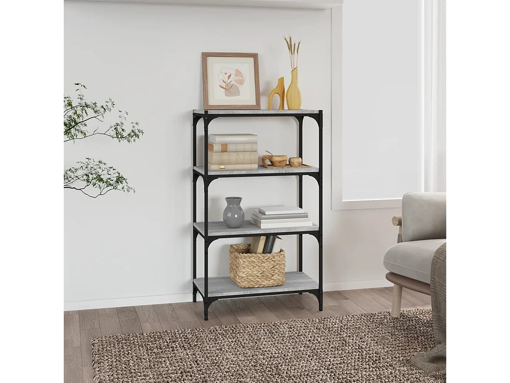 Bibliothèque Sonoma gris 60x33x100 Bois d'ingénierie acier