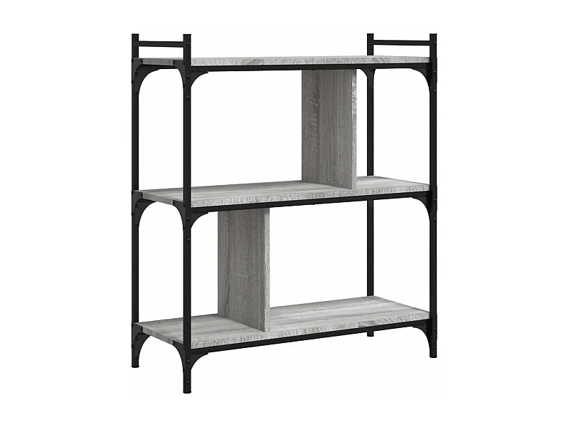 Bibliothèque 3 niveaux sonoma gris 76x32x88 bois d'ingénierie