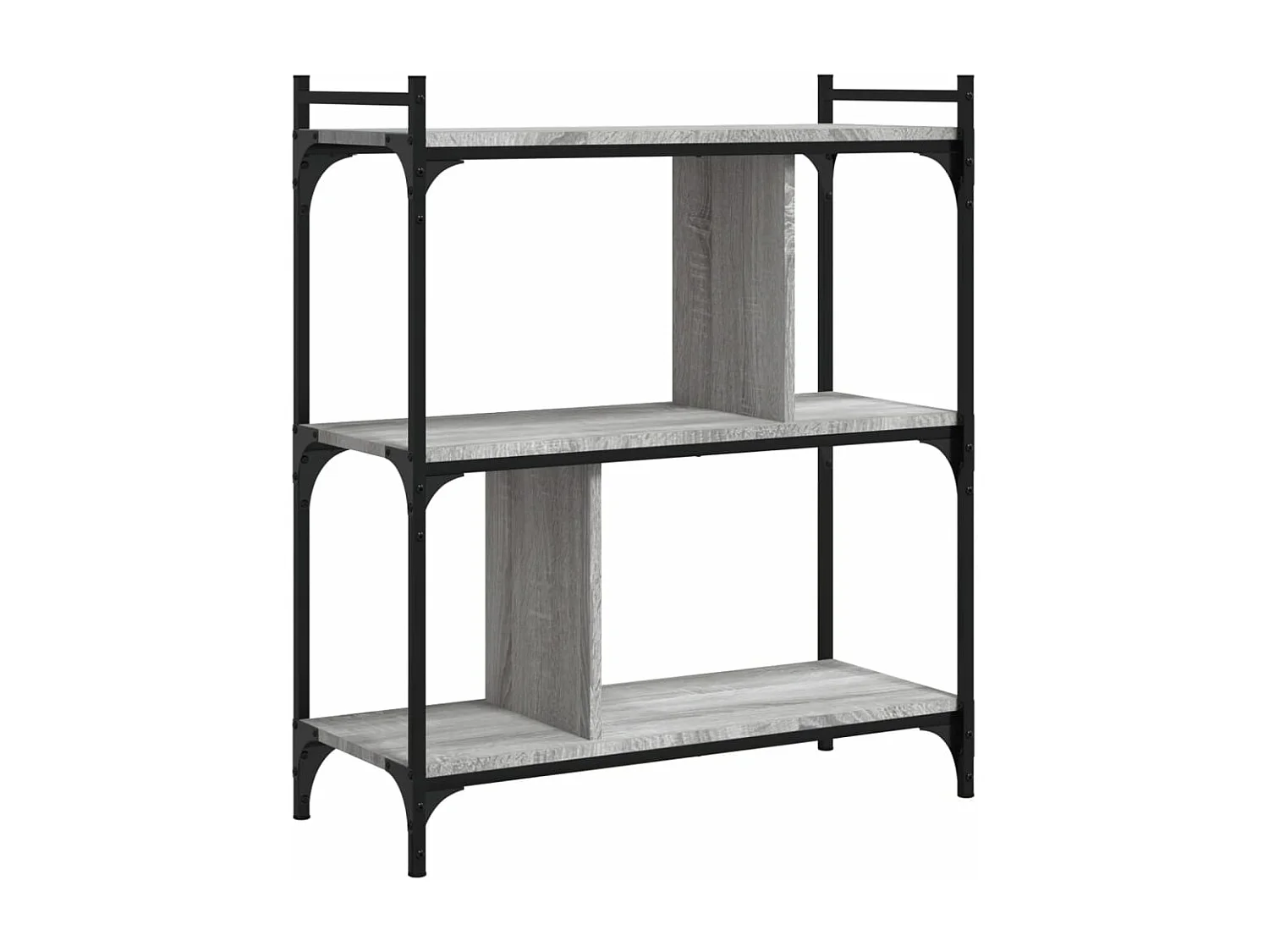 Bibliothèque 3 niveaux sonoma gris 76x32x88 bois d'ingénierie