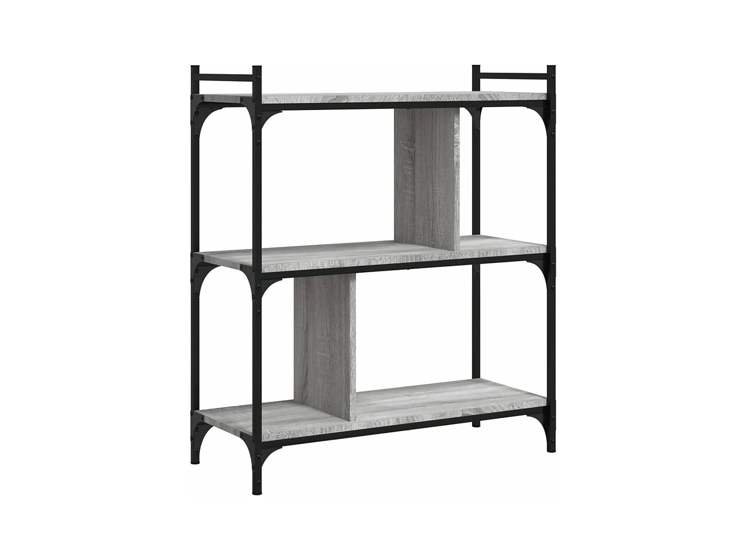 Bibliothèque 3 niveaux sonoma gris 76x32x88 bois d'ingénierie