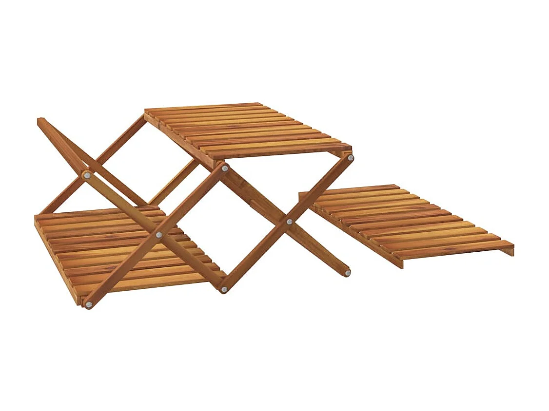 Étagère pliable à 3 niveaux Marron 70x31x63 Bois d'acacia
