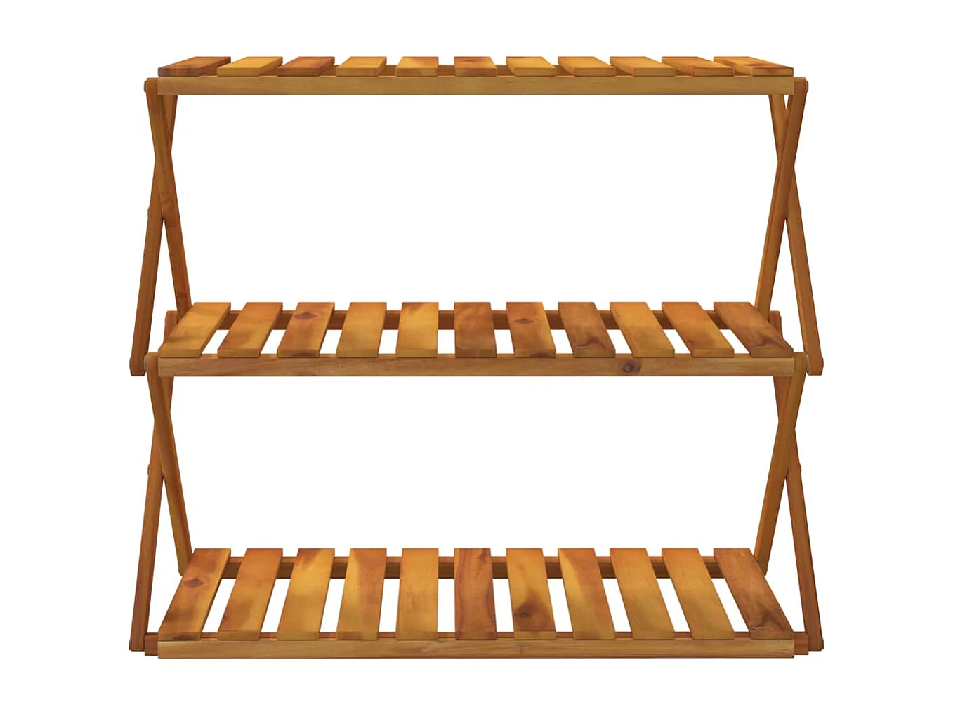 Étagère pliable à 3 niveaux Marron 70x31x63 Bois d'acacia