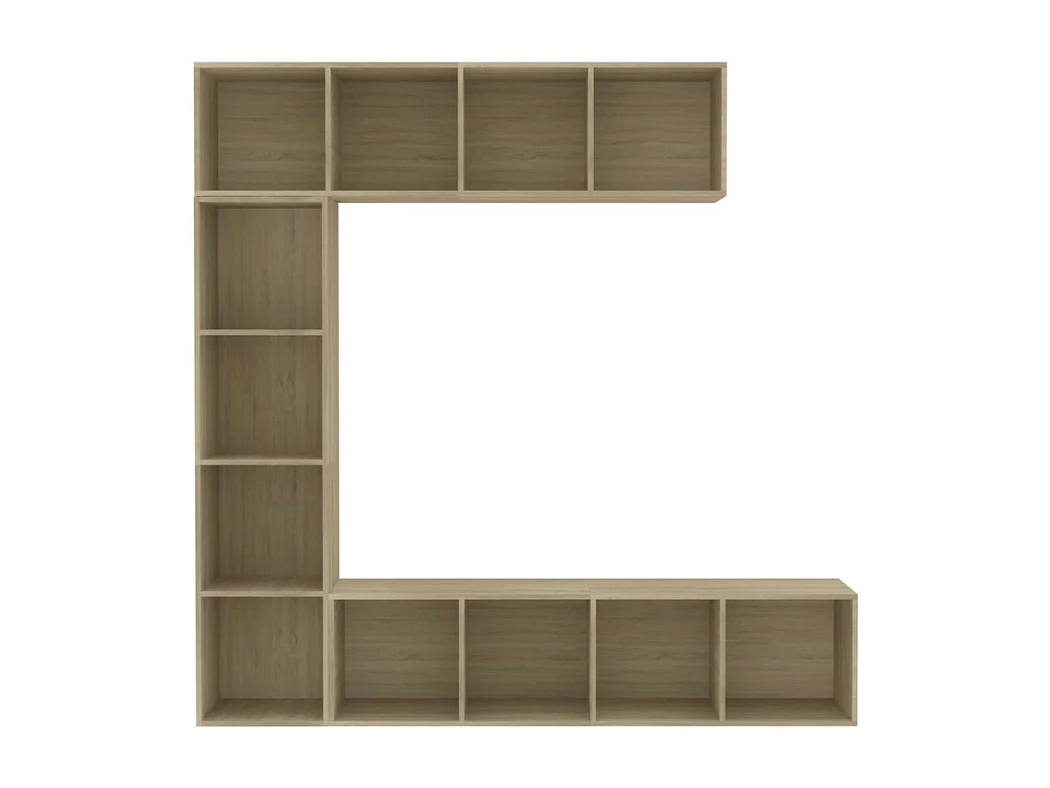 Jeu de bibliothèque-meuble TV 3 pcs Chêne sonoma 180x30x180