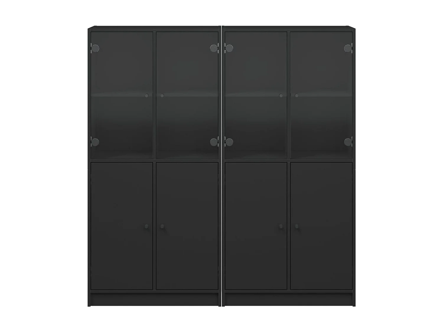 Bibliothèque avec portes noir 136x37x142 bois d'ingénierie