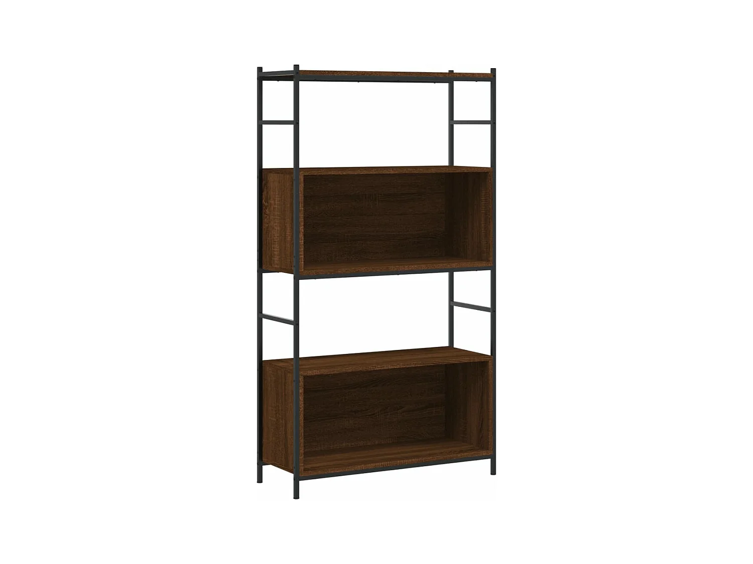 Bibliothèque chêne brun 80x30x145,5 bois d'ingénierie et fer