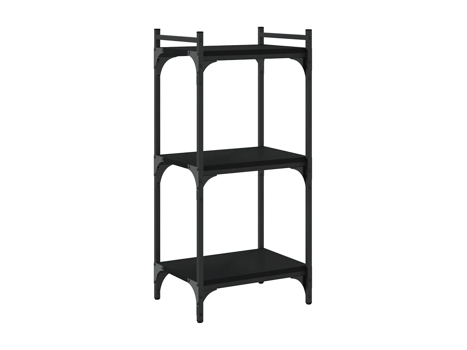 Bibliothèque à 3 niveaux noir 40x30x86 bois d'ingénierie