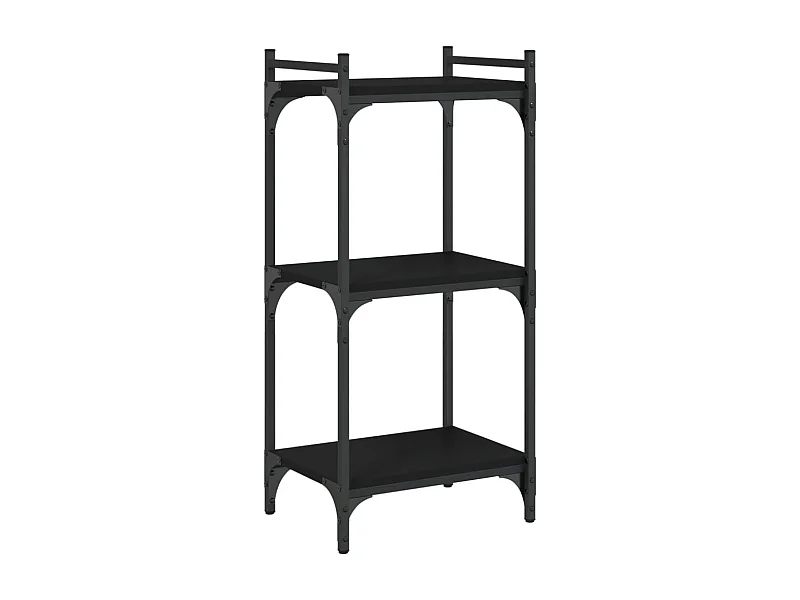 Bibliothèque à 3 niveaux noir 40x30x86 bois d'ingénierie