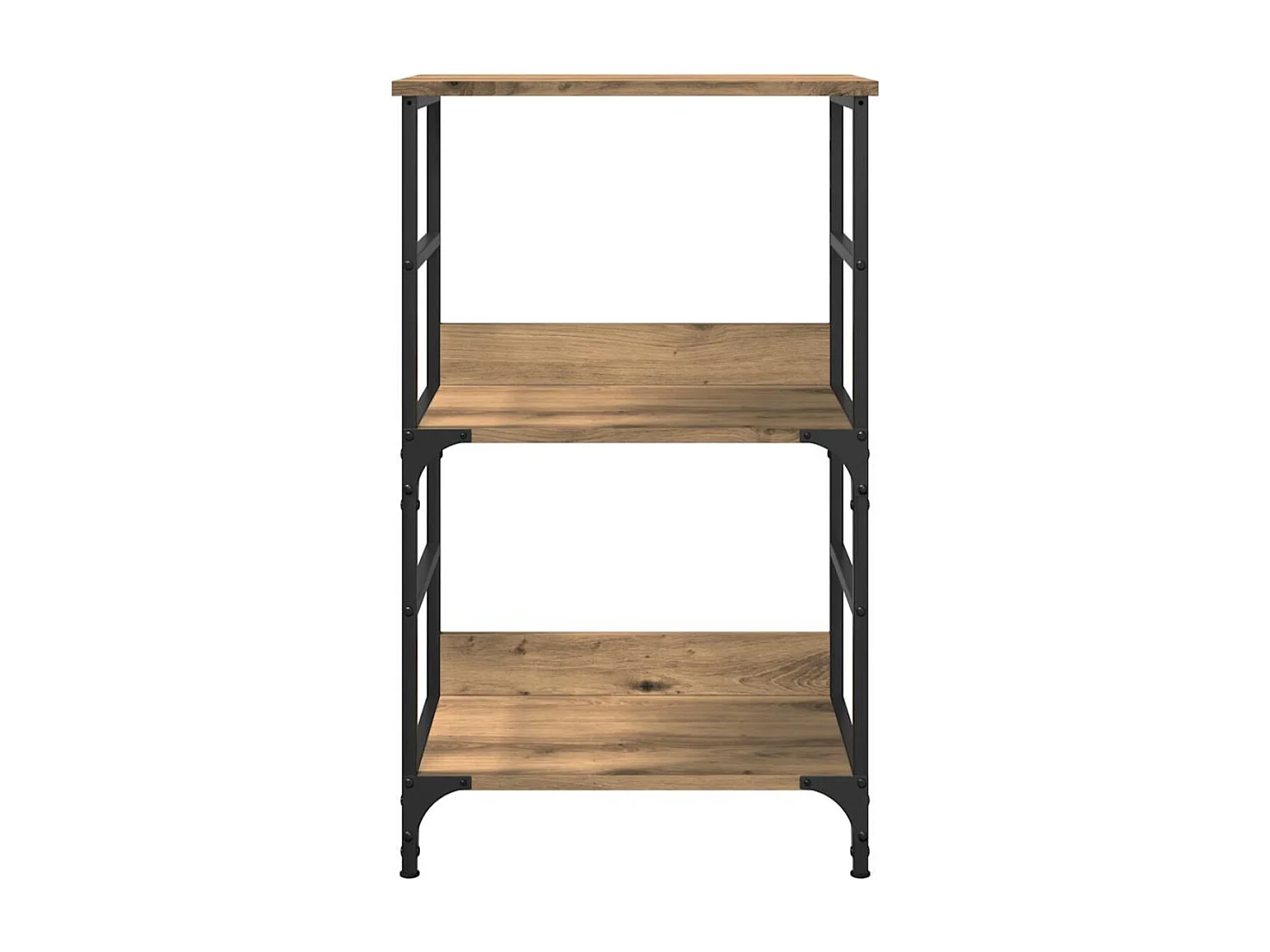 Petite étagère bibliothèque bois et métal Kano 50cm - Style industriel-Marron fumé