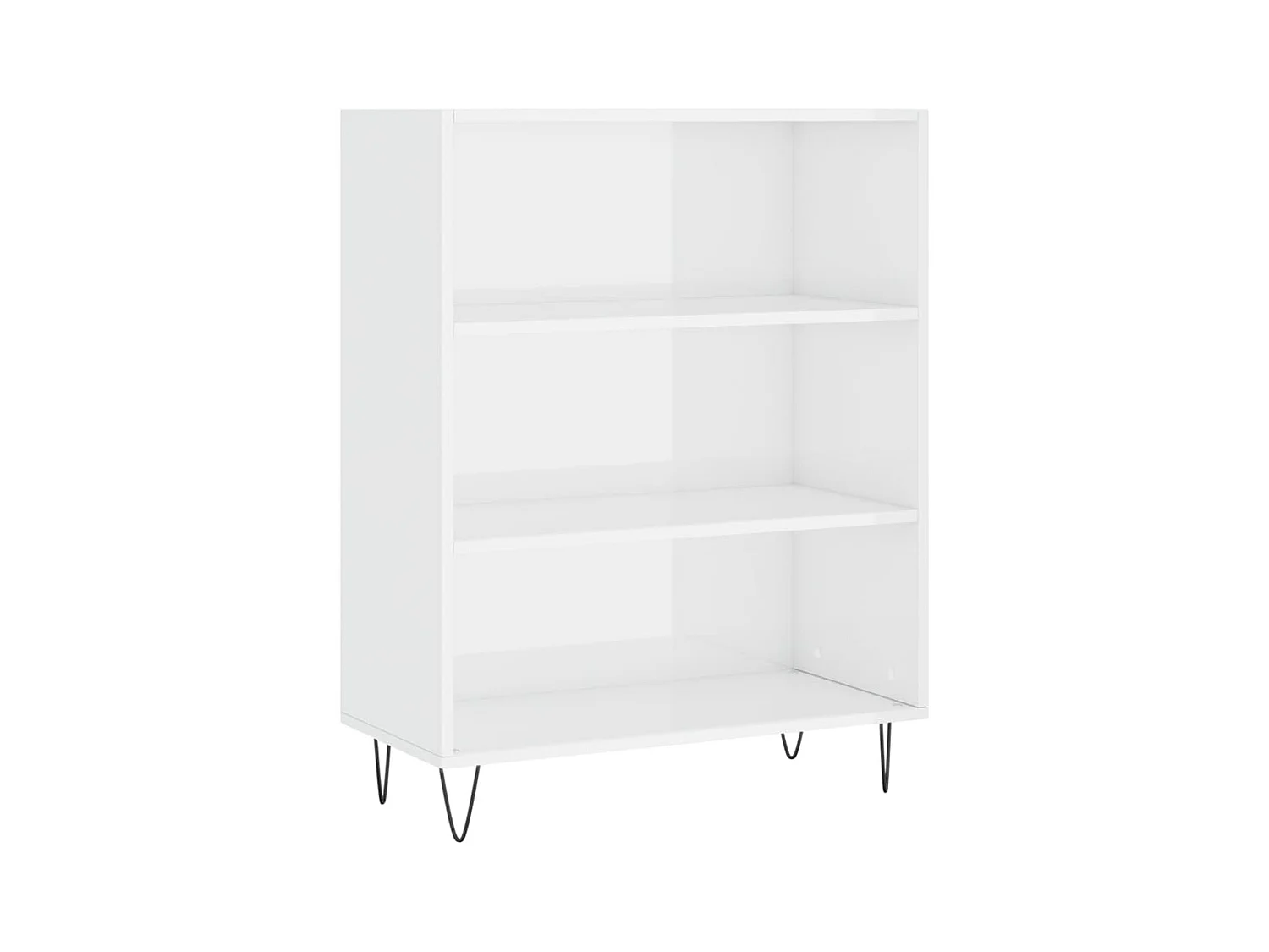 Bibliothèque blanc brillant 69,5x32,5x90 bois d'ingénierie
