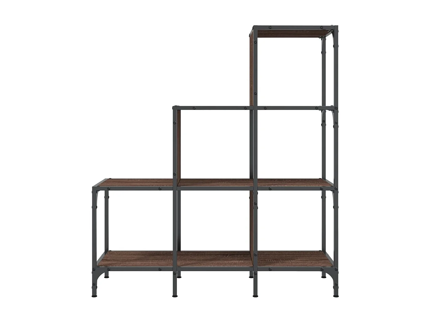 Bibliothèque chêne marron 92x30x102 bois ingénierie et métal