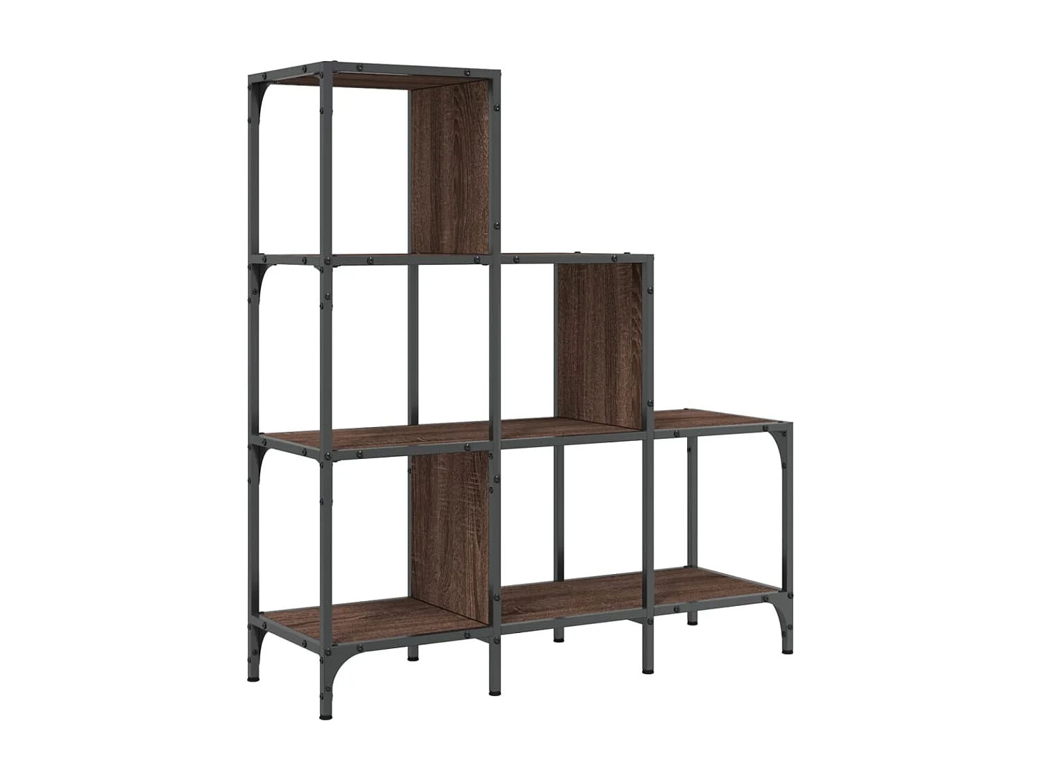 Bibliothèque chêne marron 92x30x102 bois ingénierie et métal