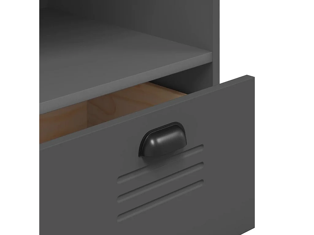 Bibliothèque VIKEN gris anthracite 80x40x90 bois massif pin