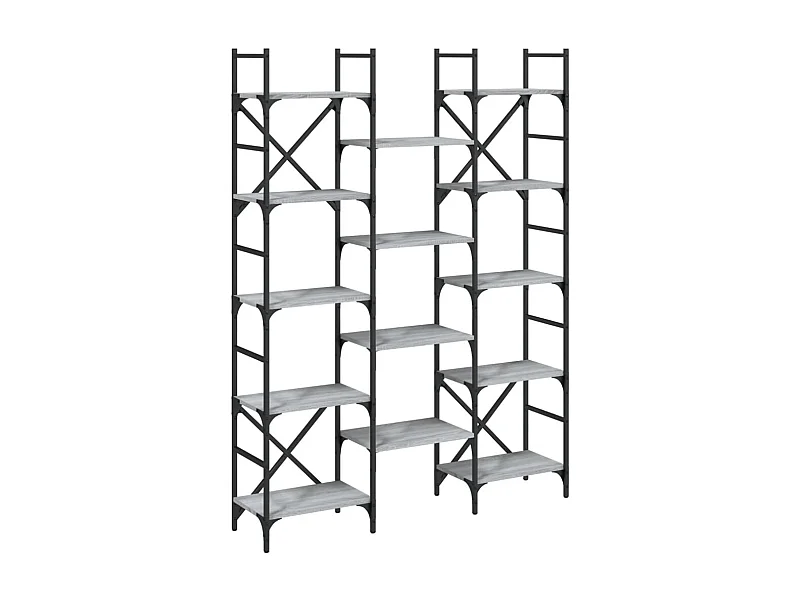 Bibliothèque sonoma gris 127,5x28,5x172,5 bois d'ingénierie
