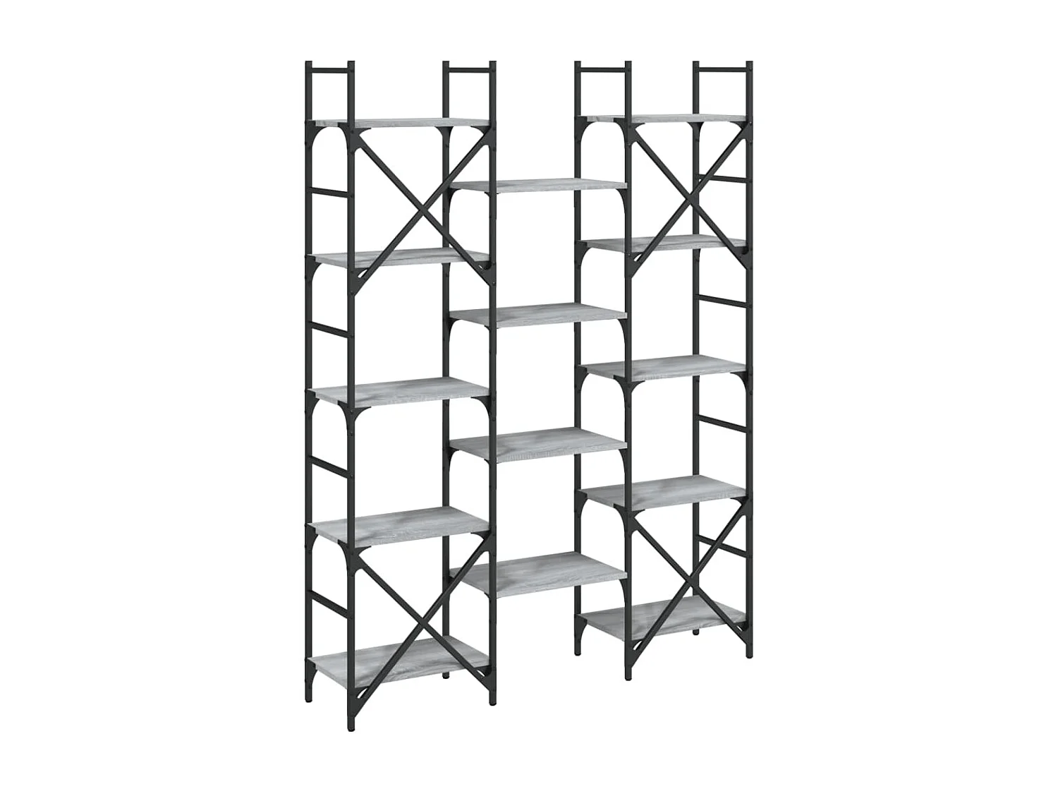 Bibliothèque sonoma gris 127,5x28,5x172,5 bois d'ingénierie