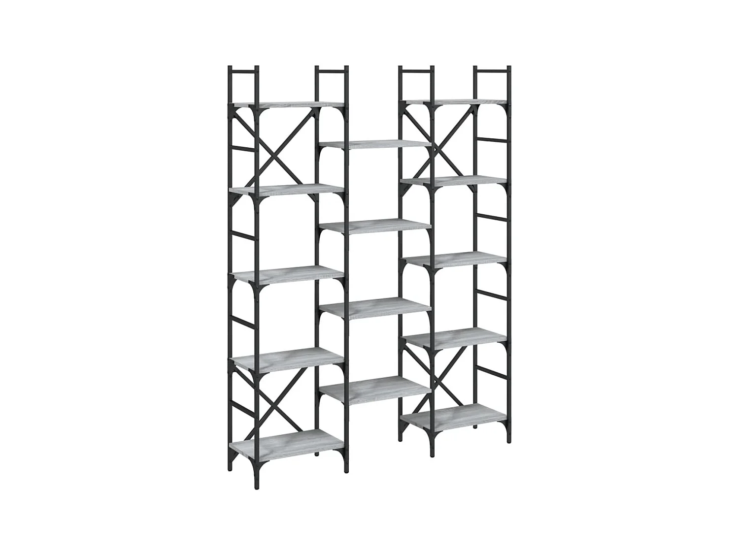 Bibliothèque sonoma gris 127,5x28,5x172,5 bois d'ingénierie
